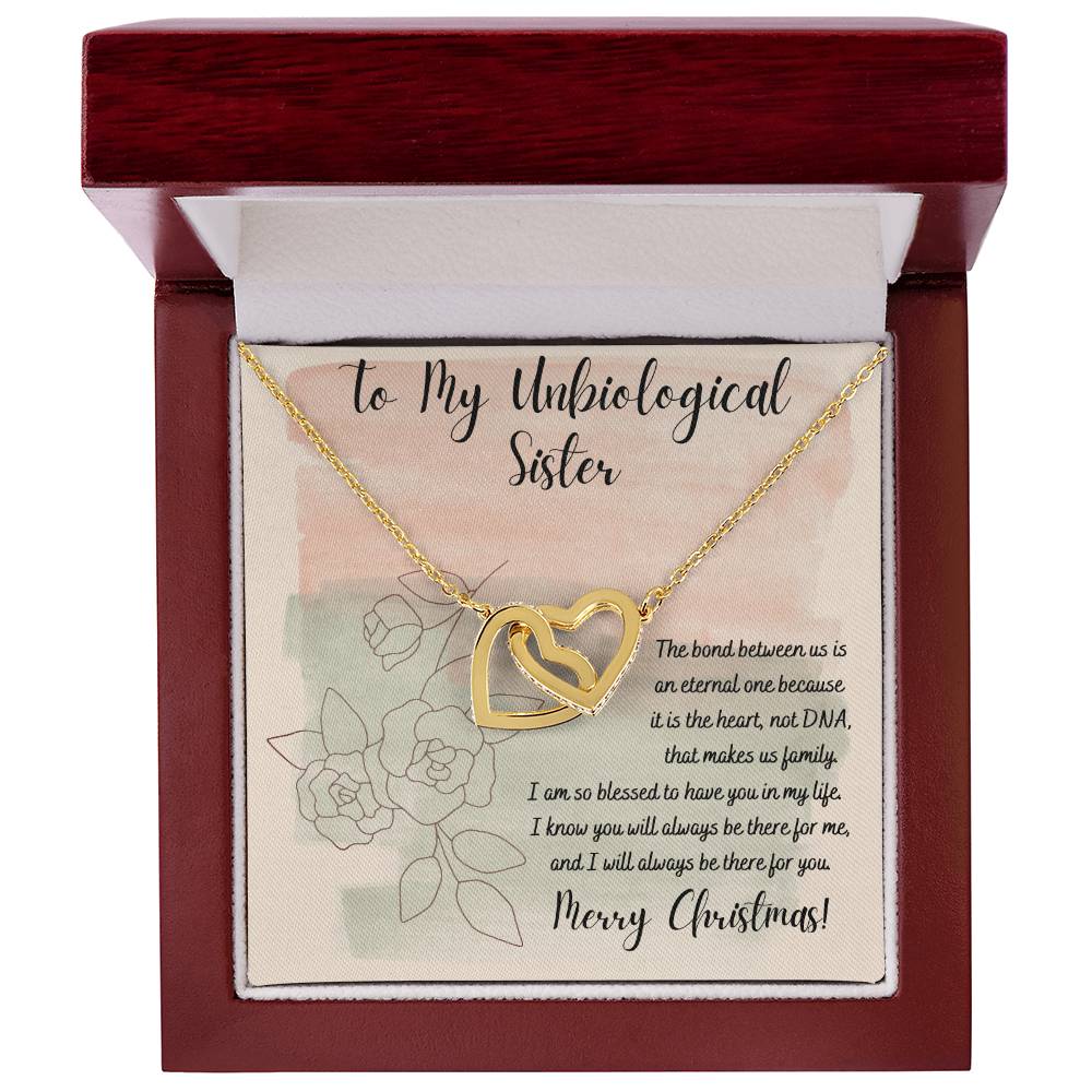 It Is The Heart Not Dna That Makes Family Interlocking Hearts Necklace Gift For Sister