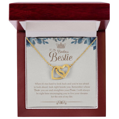 To My Badass Bestie Necklace Gift For Bestfriend Interlocking Hearts Necklace