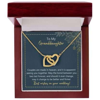 To My Granddaughter May The Bond Between You Two Last Forever Necklace Interlocking Hearts Necklace