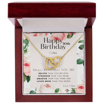 Birthday Interlocking Hearts Necklace