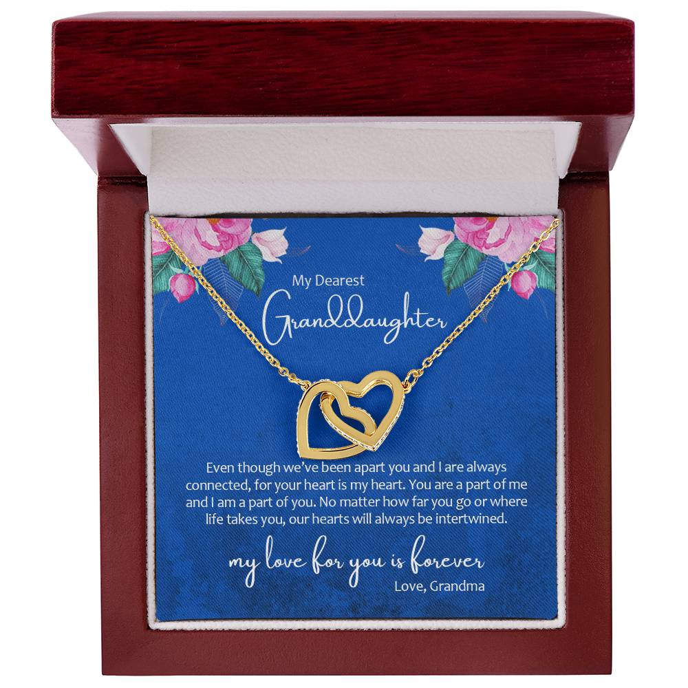 My Dearest Granddaughter - My Heart Is Your Heart - Necklace Interlocking Hearts Necklace