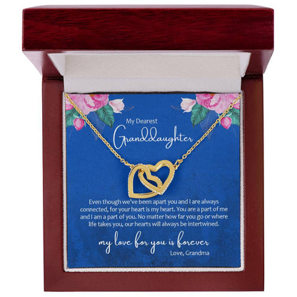 My Dearest Granddaughter - My Heart Is Your Heart - Necklace Interlocking Hearts Necklace
