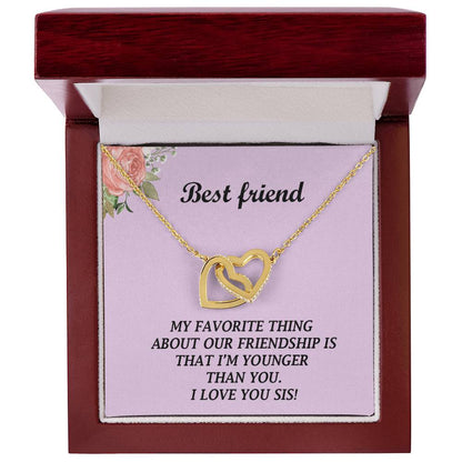 To My Best Friend - Interlocking Hearts - So28 Interlocking Hearts Necklace