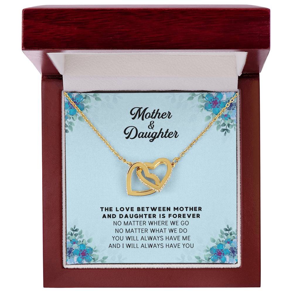 Linked Hearts Necklace For Mother Daughter Gift Minimalist Jewelry Gift For Daughter Mothers Day Sentimental Jewelry Gift For Mom Interlocking Hearts Necklace