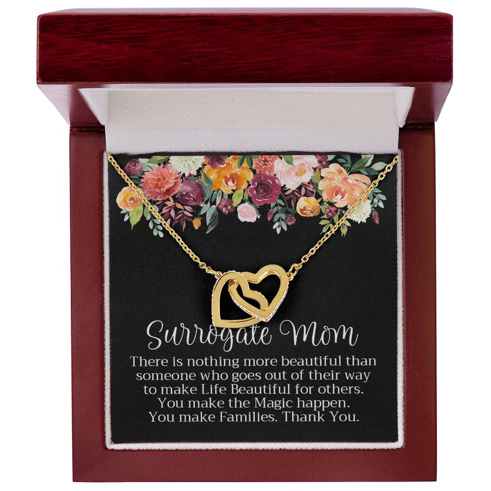 Surrogate Mom Necklace Mother'S Day Gift Interlocking Hearts Necklace