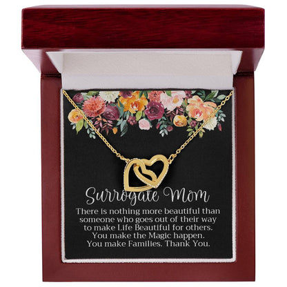 Surrogate Mom Necklace Mother'S Day Gift Interlocking Hearts Necklace