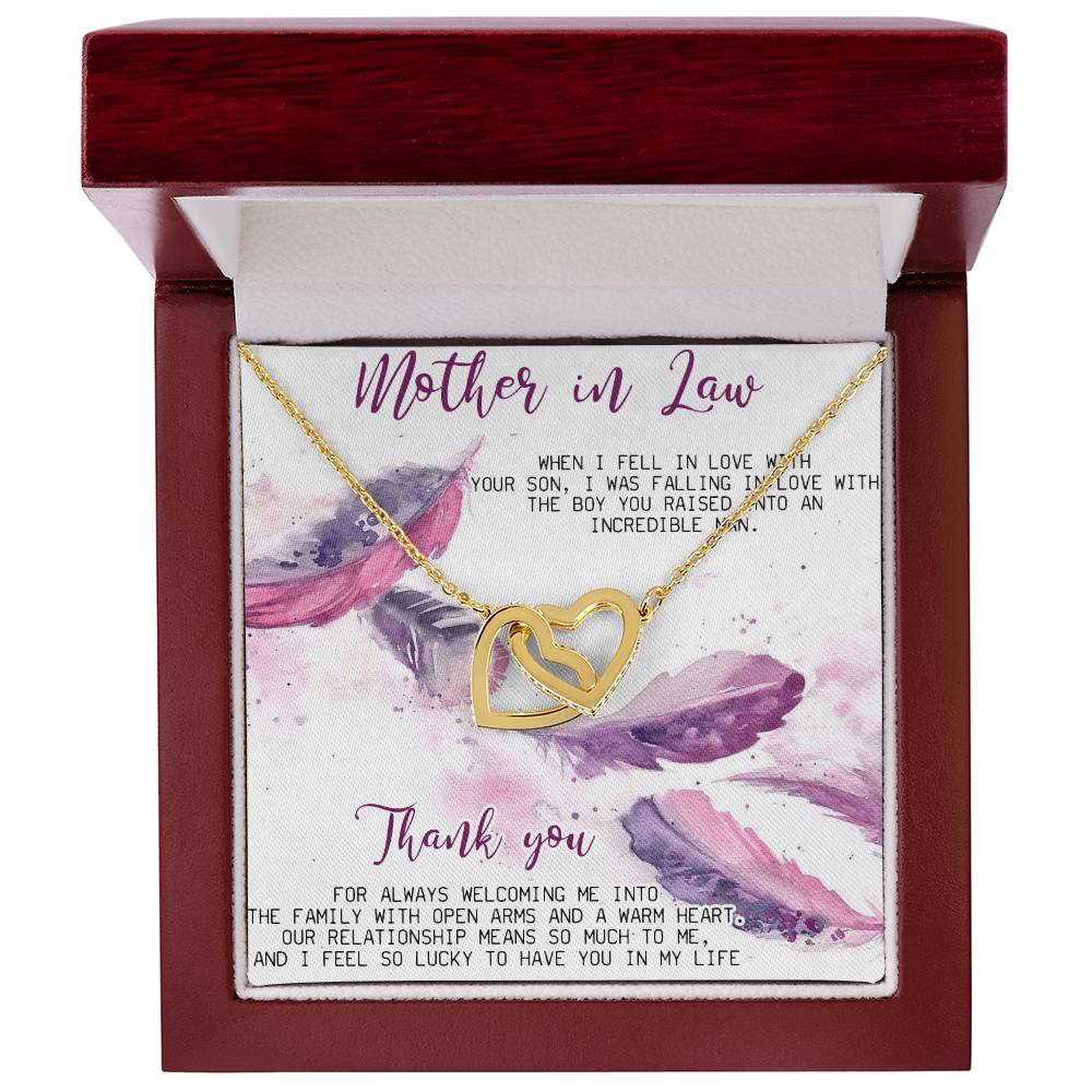 Mother In Law Necklace Gift Mother In Law Birthday Wedding Gift Interlocking Hearts Necklace For Mother In Law Mother Of The Groom Gift