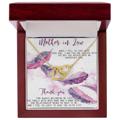 Mother In Law Necklace Gift Mother In Law Birthday Wedding Gift Interlocking Hearts Necklace For Mother In Law Mother Of The Groom Gift