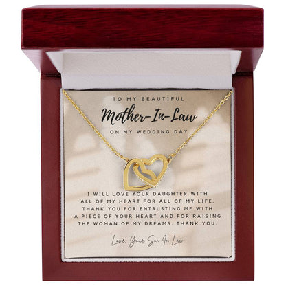 Mother Of The Bride Gift From Groom Mother In Law Gift On Wedding Day From Groom Gifts For Mother Of The Bride Future Mother-In-Law Interlocking Hearts Necklace
