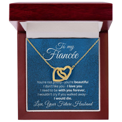 Linked Hearts Necklace Gift For Fiancee Interlocking Hearts Necklace