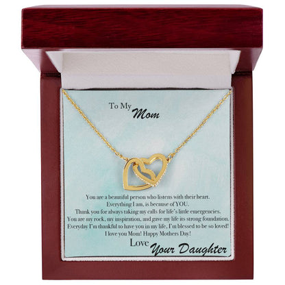 Mother'S Day Listen With Your Heart - Interlocking Hearts Necklace