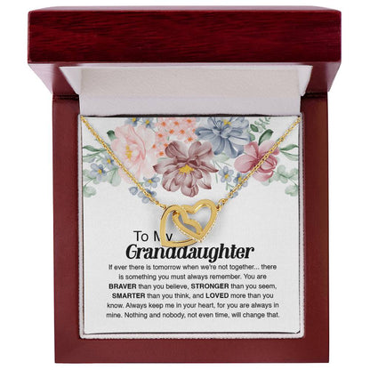 To My Granddaughter - Always Remember Interlocking Hearts Necklace