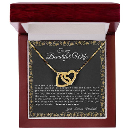 Gift For Wife No Word In The English Vocabulary Interlocking Hearts Necklace