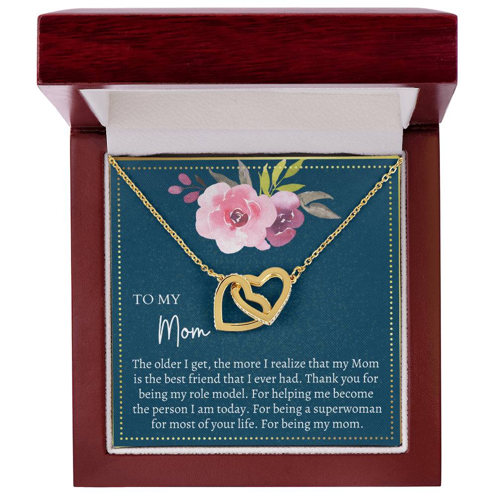 Gift For Mom Interlocking Hearts Necklace