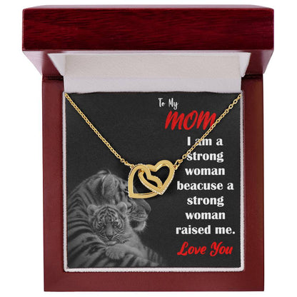 To My Mom Strong Woman Love You Always Interlocking Hearts Necklace