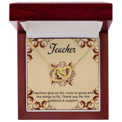 Teacher Gift Interlocking Hearts Necklace