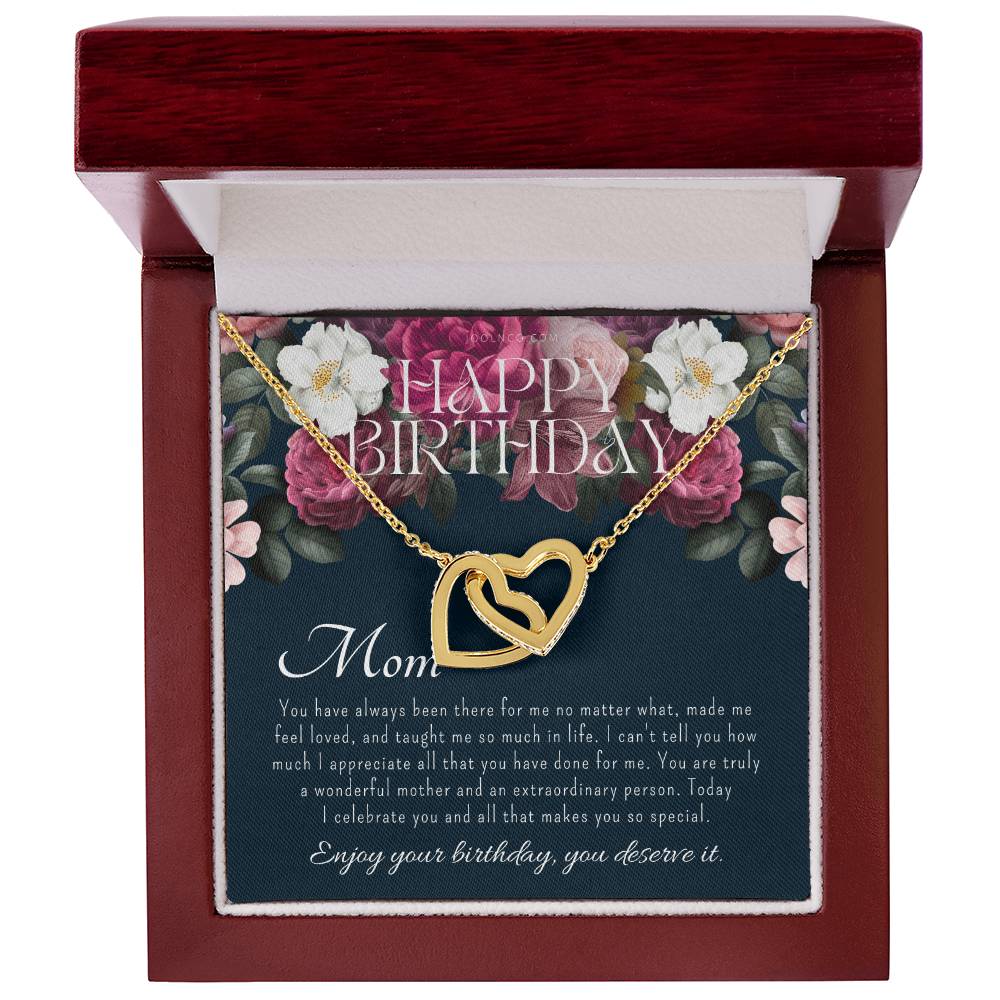Mother'S Birthday Gift Necklace For Mom'S Birthday Elegant Gift For Mom From Daughter & Son Best Mom Gift Message Card Elegant Gift Interlocking Hearts Necklace