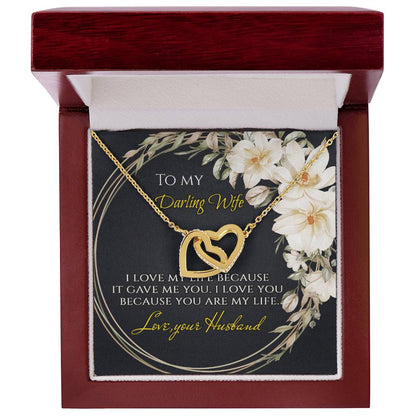 To My Darling Wife - Interlocking Hearts Interlocking Hearts Necklace