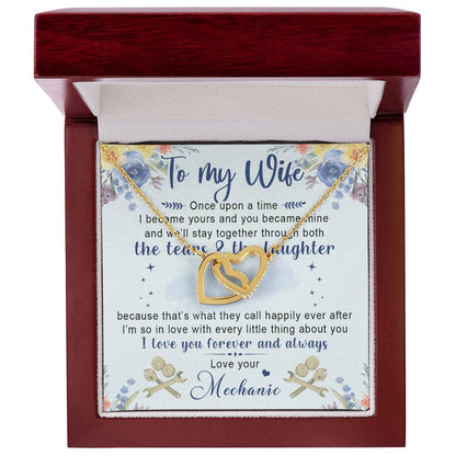 Gift For The Wife'S Mechanic Interlocking Hearts Necklace