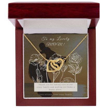 Double Interlocking Hearts Necklace For Mother'S Day