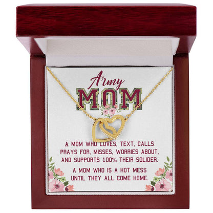 Gift For Army Mom - A Hot Mess - The Interlocking Heart Necklace Interlocking Hearts Necklace