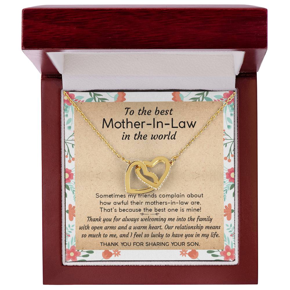 Gift For Mother-In-Law - The Best One Is Mine 2 - Interlocking Interlocking Hearts Necklace