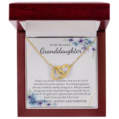 To My Beloved Granddaughter Necklace Gift For Granddaughter Granddaughter Birthday Gift Graduation Gift Interlocking Hearts Necklace