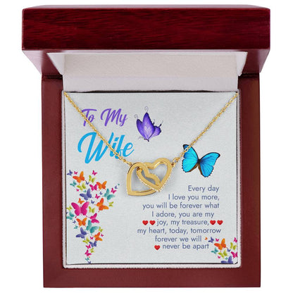 Interlocking Heart Necklace Husband To Wife Gift Wife Necklace Gift Anniversary Gift For Wife Wife Necklace Message Card Wife Gift Interlocking Hearts Necklace