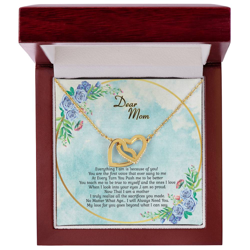 I Will Always Need You Interlocking Hearts Necklace