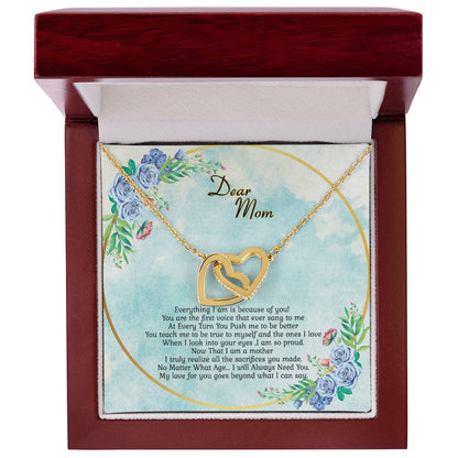 I Will Always Need You Interlocking Hearts Necklace