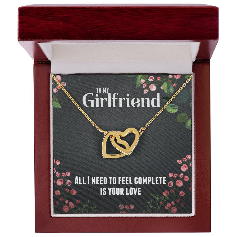 For Girlfriend Interlocking Hearts Necklace - All I Need Is Your Love