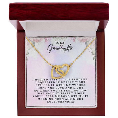 To My Granddaughter From Grandma Interlocking Heart Necklace Interlocking Hearts Necklace
