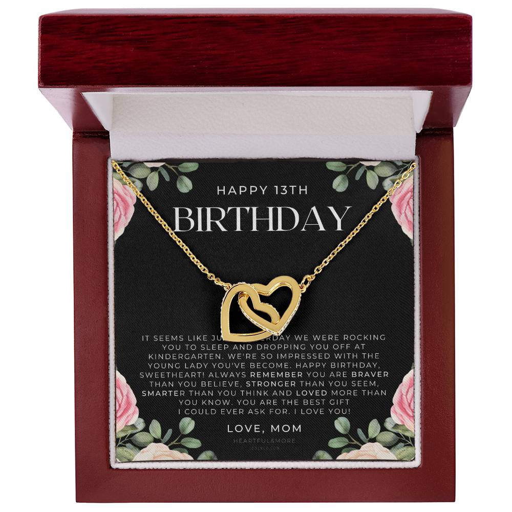 Gift For 13 Year Old Girl Gifts 13Th Birthday Girl 13Th Birthday Gift Thirteenth Birthday Necklace Teen Birthday Gift Official Teenager Interlocking Hearts Necklace