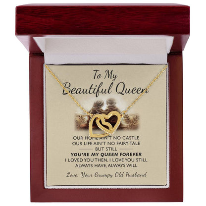 To My Queen - I Loved You Then Interlocking Hearts Necklace