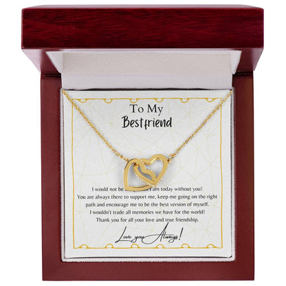 To My Best Friend Interlocking Hearts Necklace