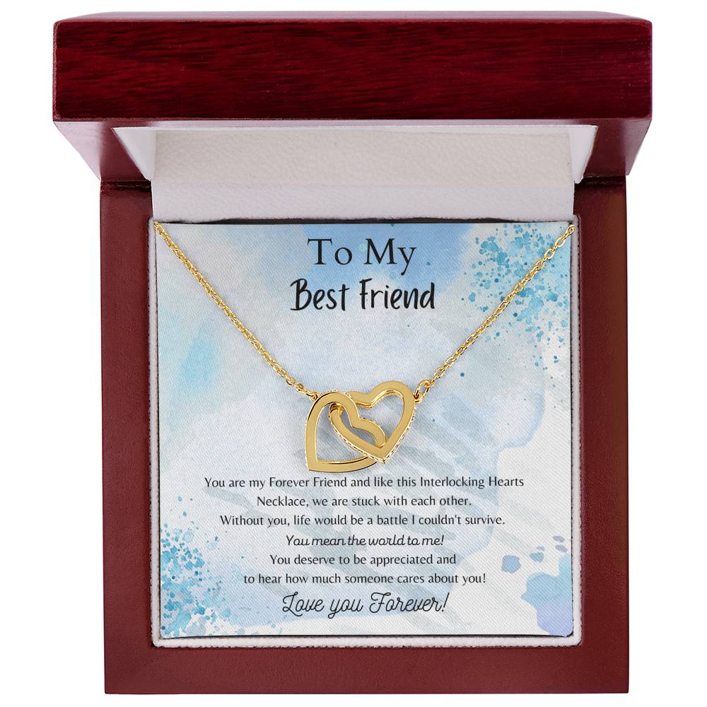 To My Best Friend Interlocking Hearts Necklace