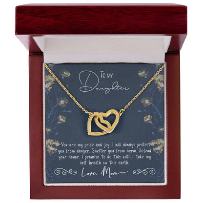 To My Daughter Gift From Mom Interlocked Hearts Necklace Set Free Message Card Birthday Gift Just Because Gift To Daughter Interlocking Hearts Necklace