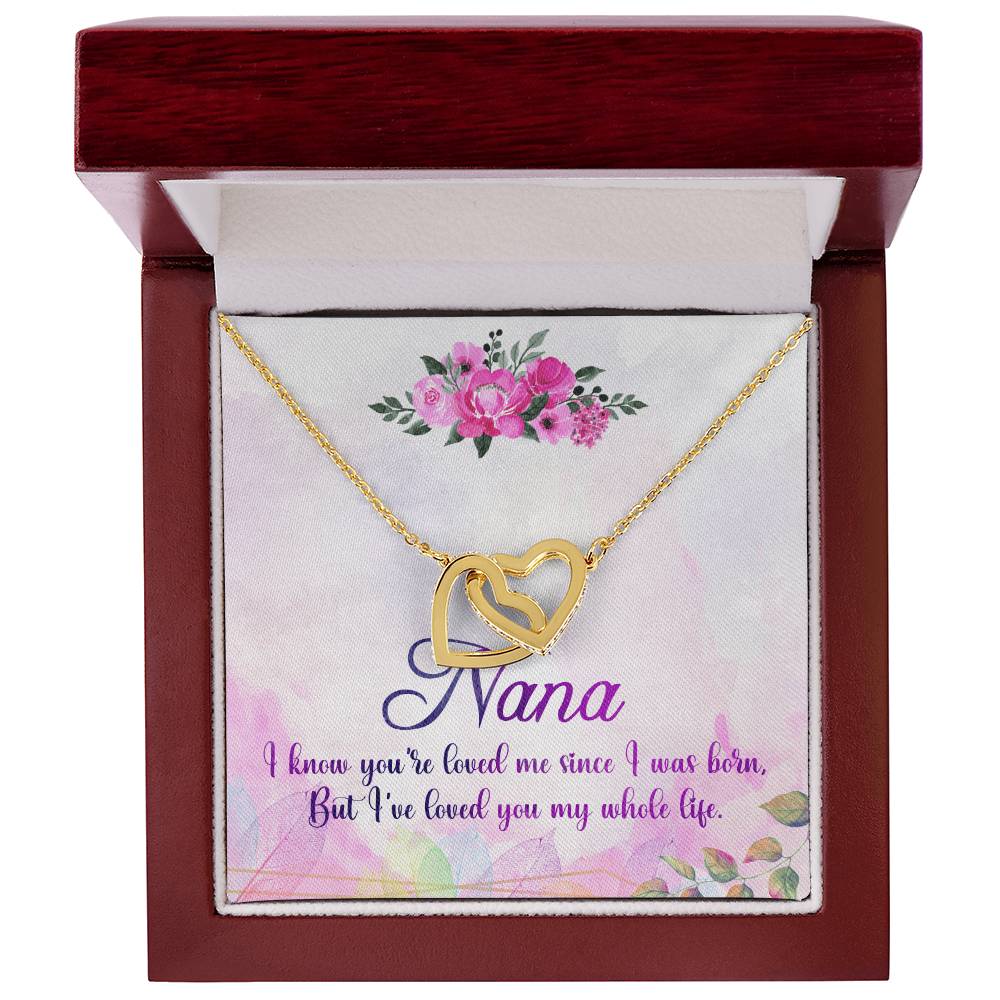 Nana Interlocking Hearts Necklace Message Card