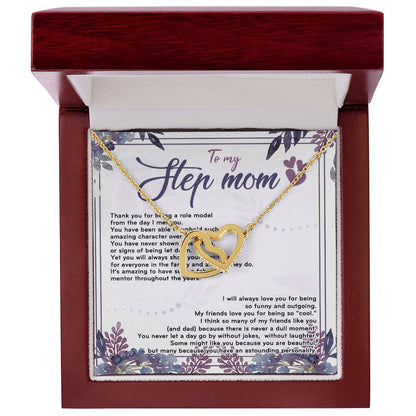 Stepmom I Will Always Love You For Being So Funny D319 Interlocking Hearts Necklace