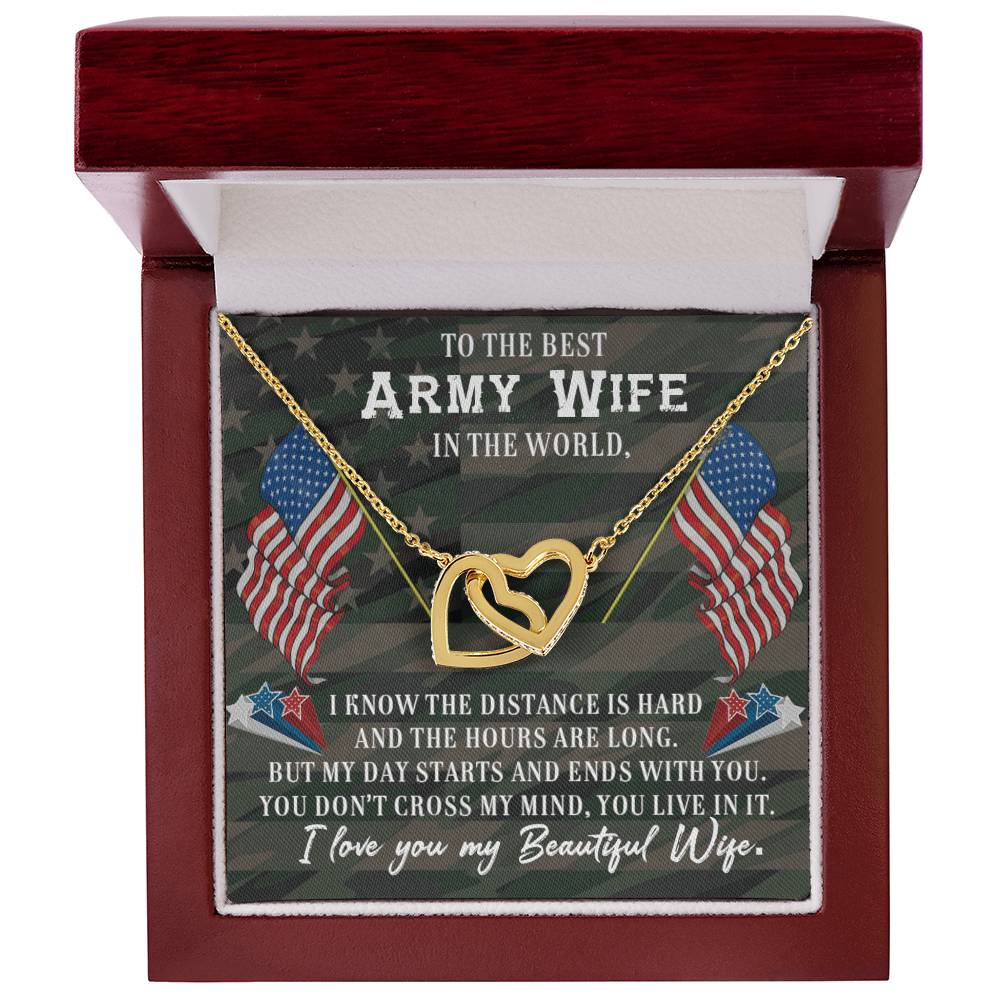 To My Army Wife I Know The Distance Is Hard Love You . Interlocking Hearts Necklace