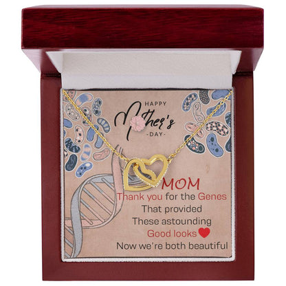 Mom Thank You For The Genes Interlocking Hearts Necklace