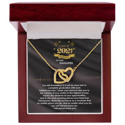 Interlocked Never-Ending Love Necklace For Incredible Graduate Daughter Interlocking Hearts Necklace