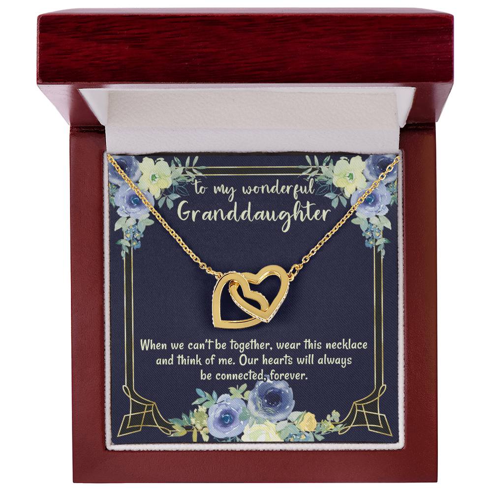 To My Wonderful Granddaughter Our Hearts Will Always Be Connected Necklace Gift From Grandmother Gift From Grandfather Interlocking Hearts Necklace