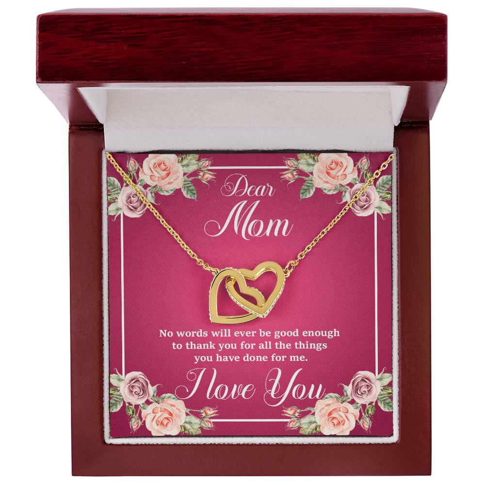 Mother'S Day Collection - Gorgeous Shiny Necklace With A Heart-Felt Message Interlocking Hearts Necklace
