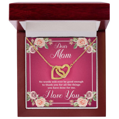 Mother'S Day Collection - Gorgeous Shiny Necklace With A Heart-Felt Message Interlocking Hearts Necklace