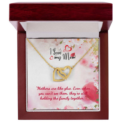 Mother Is The Name For God In The Lips And Hearts Of Little Children Interlocking Hearts Necklace