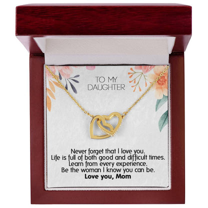 Mom ! Perfect Gift For Your Daughter - Unique Necklace Interlocking Hearts Necklace