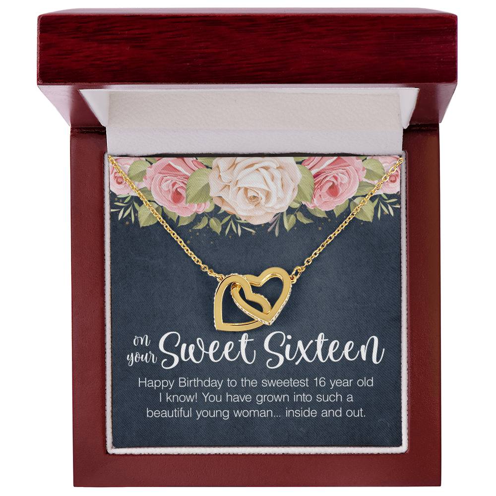 Sweet Sixteen Necklace Sweet 16 Birthday Gift Interlocking Heart Necklace Gift For 16Th Birthday Sweet 16 Gifts Interlocking Hearts Necklace