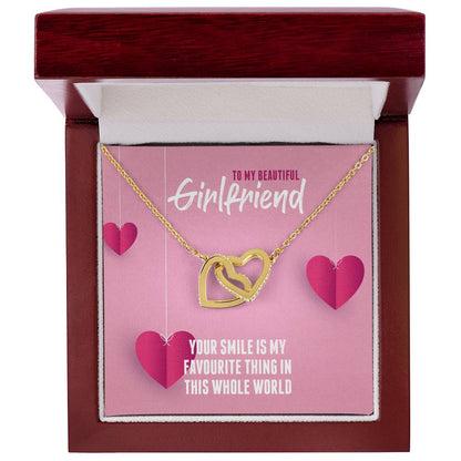 Interlocking Hearts - Your Smile Is My Favourite Thing In This Whole Word Interlocking Hearts Necklace