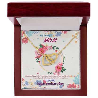 To My Mom Interlocking Hearts Necklace